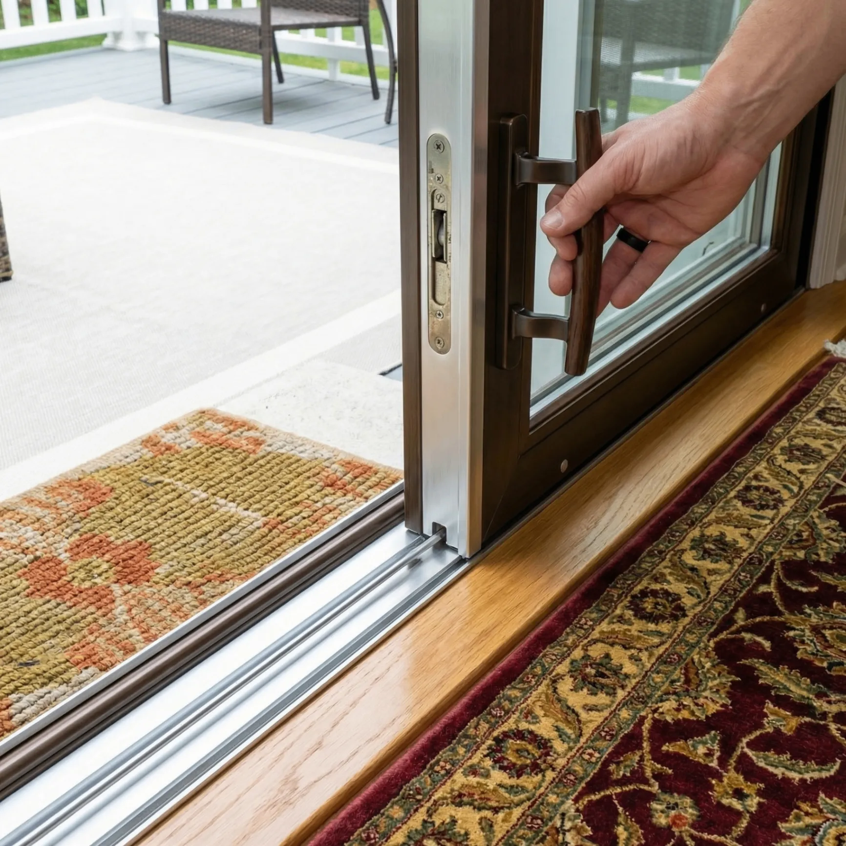 Sliding door track repair and alignment